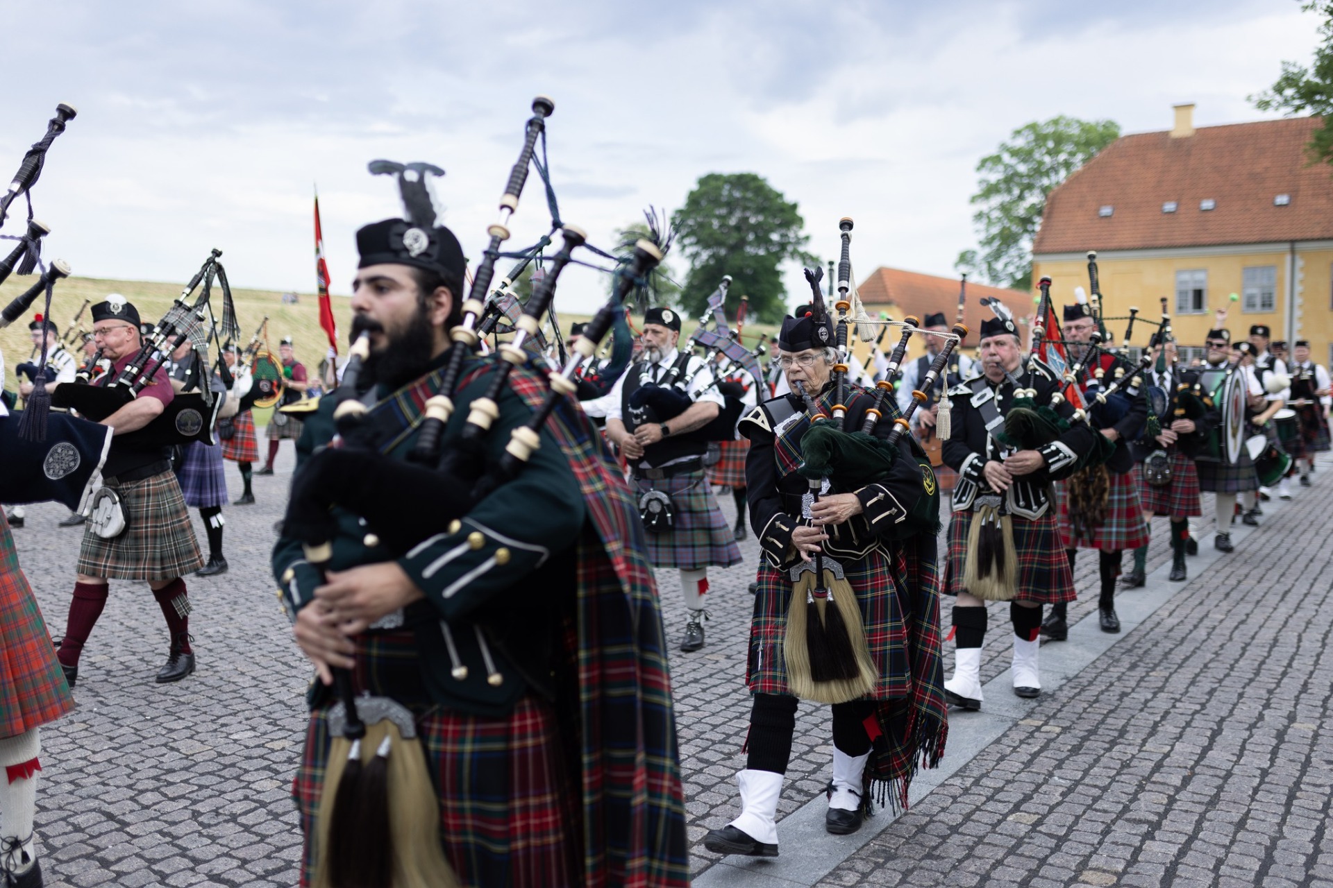 Bandet på Copenhagen Pipe Band Gathering 2024. Foto: Monica Bell Sass Permin